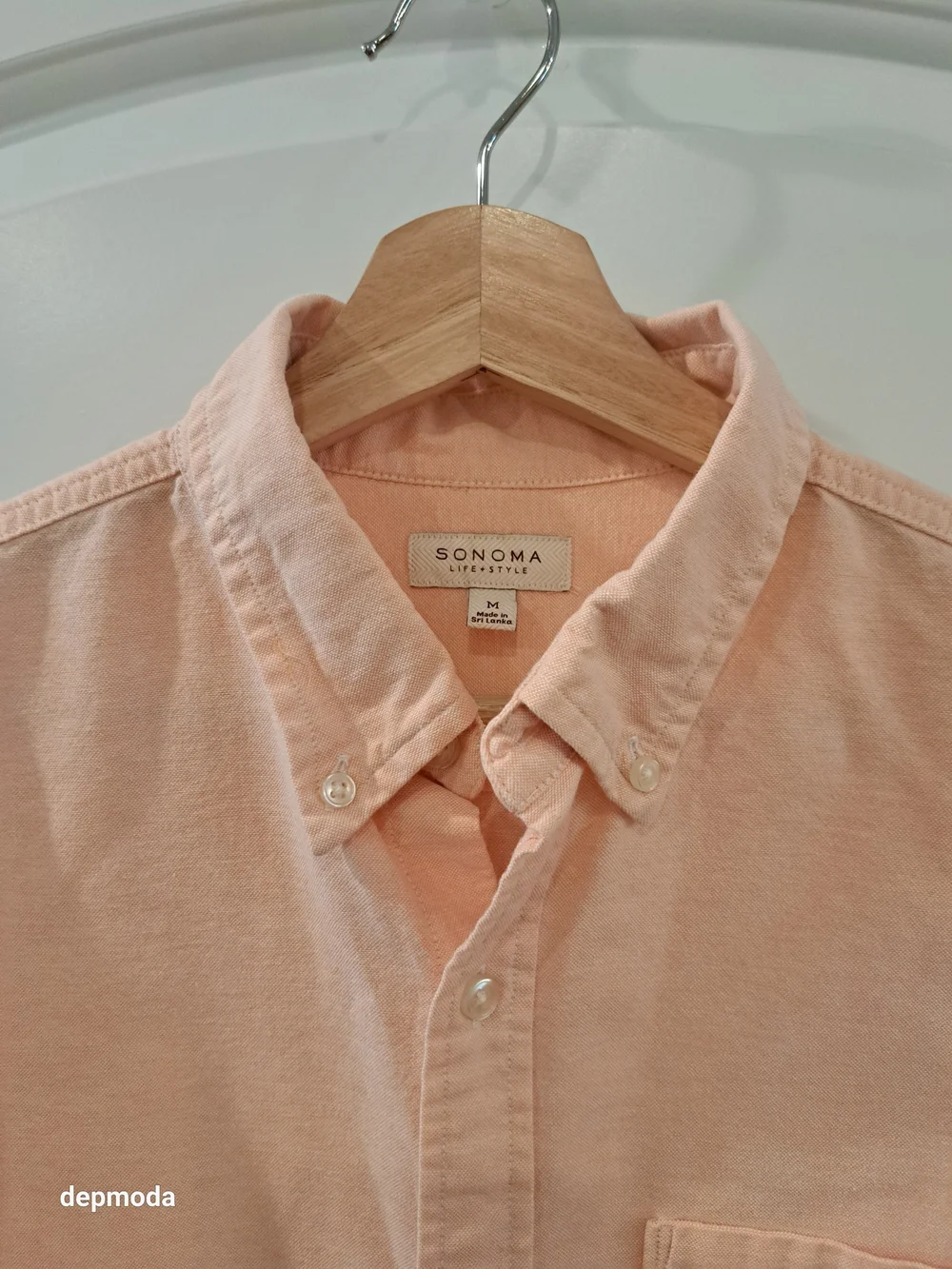 Sonoma Men's Peach Button down long sleeve shirt Size M